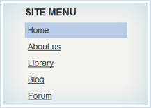 This is how the finished menu will look on your website